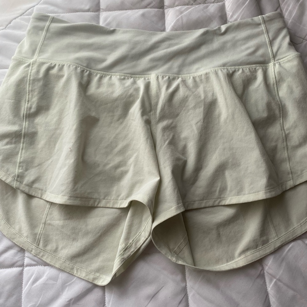 Lululemon Light Yellow Speed Up Shorts